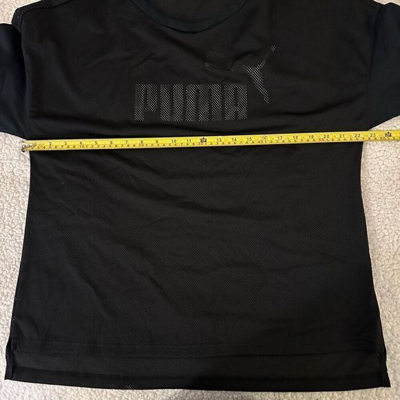 Puma Women’s Solid Black Mesh Graphic Short Sleeve Tee Size XL NWT - Picture 9 of 11